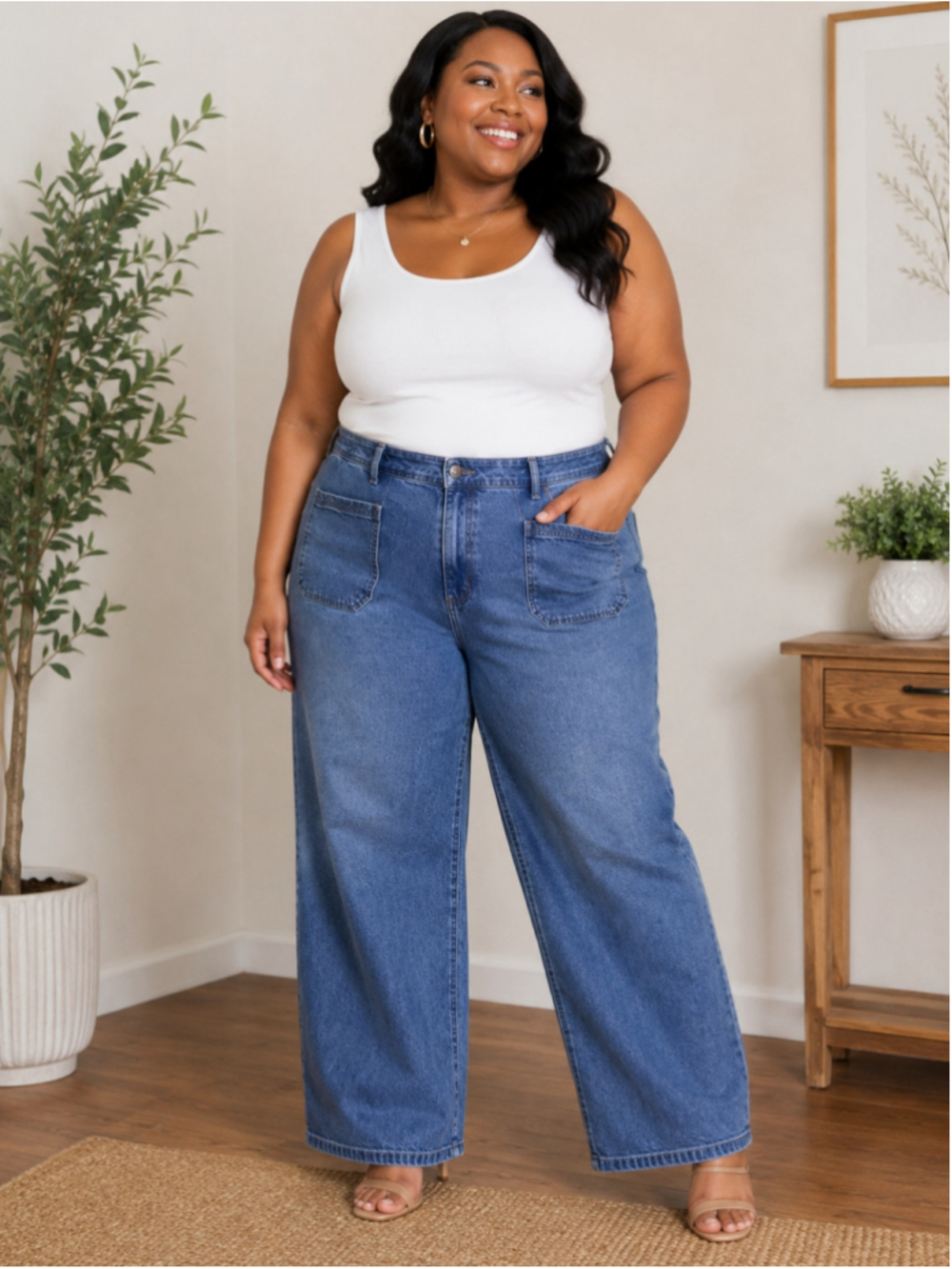 Universal Thread Wide Leg Jeans Women's Size 26 Blue NWT
